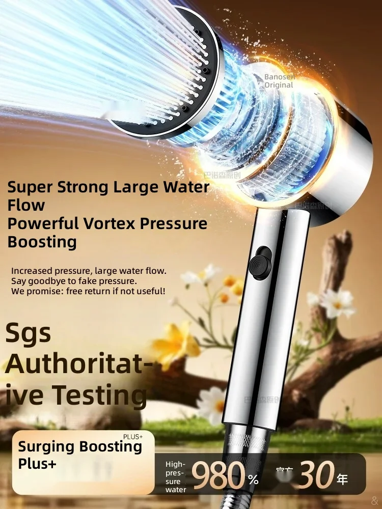 304 Stainless Steel Ultra-Strong Pressurized Showerhead—Government Subsidy Available—Bathroom Rainfall Shower with Enhanced W...