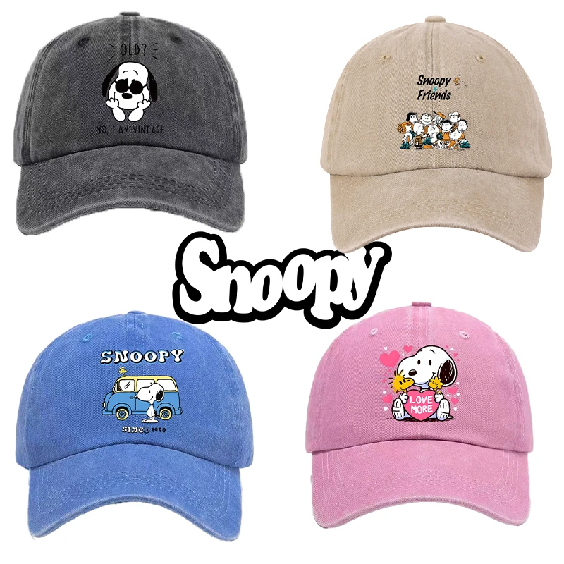 

Snoopys washed baseball hat boys girls commuting cap cartoon Sunshade Sunscreen hats daily baseball cap street hip-hop caps gift