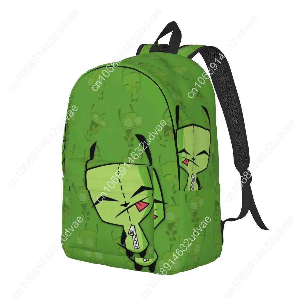 Invader Cartoon Zims Gir Dib Green Dib Robot Cool Backpack Sports High School Business Daypack for Men Women Laptop Shoulder Bag