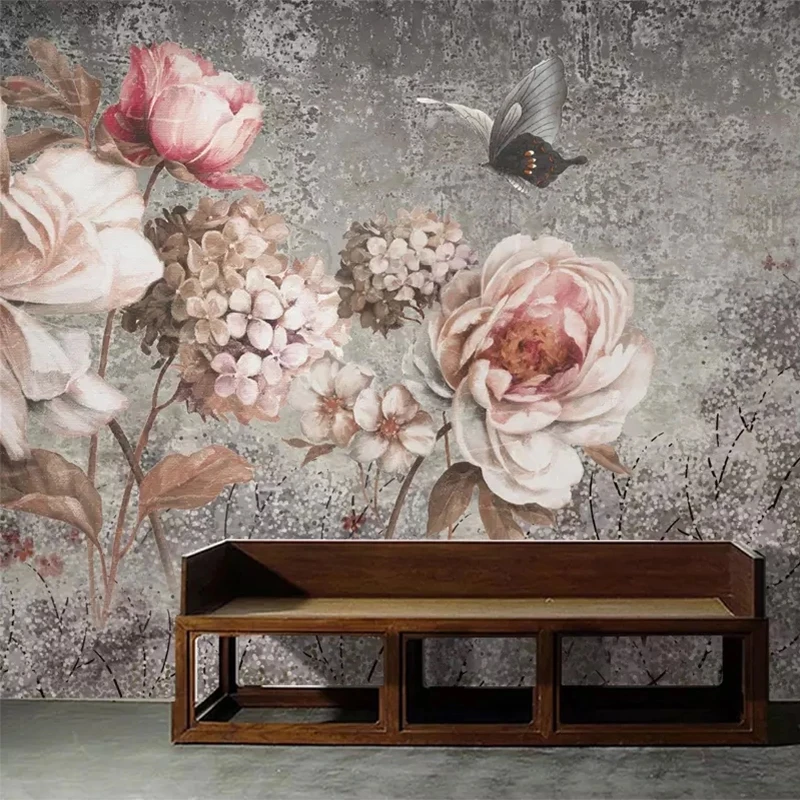 Custom Mural 3D Retro Oil Painting Flowers Wallpaper Bedroom European Home Decor Living room sofa TV background wall restaurant