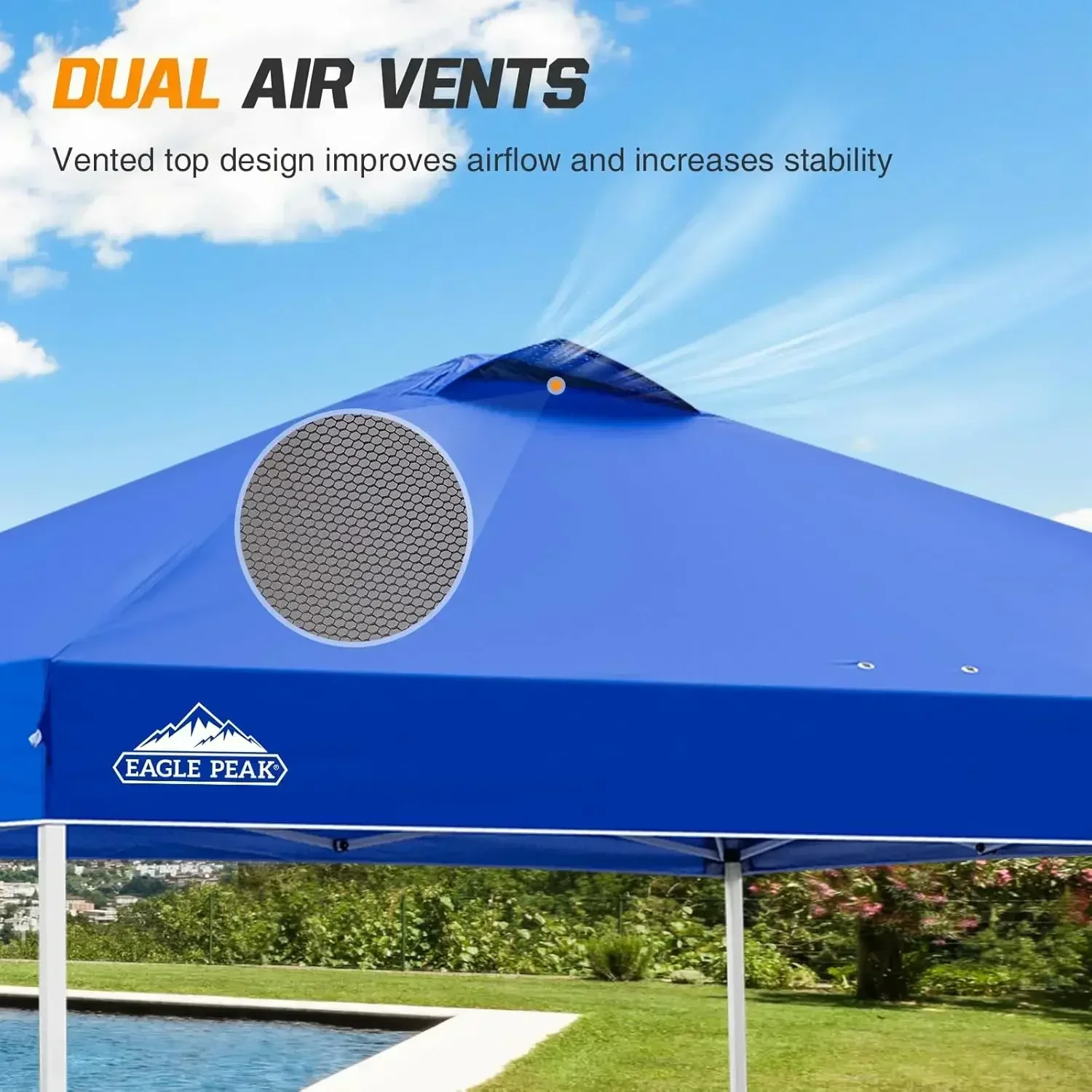 Pop Up Canopy Tent with Wheeled Carry Bag, 8 Stakes, 4 Ropes, 4 Weight Bags, Easy Set Up Tent Canopy, 10x10 ft, 100sqft of Shade