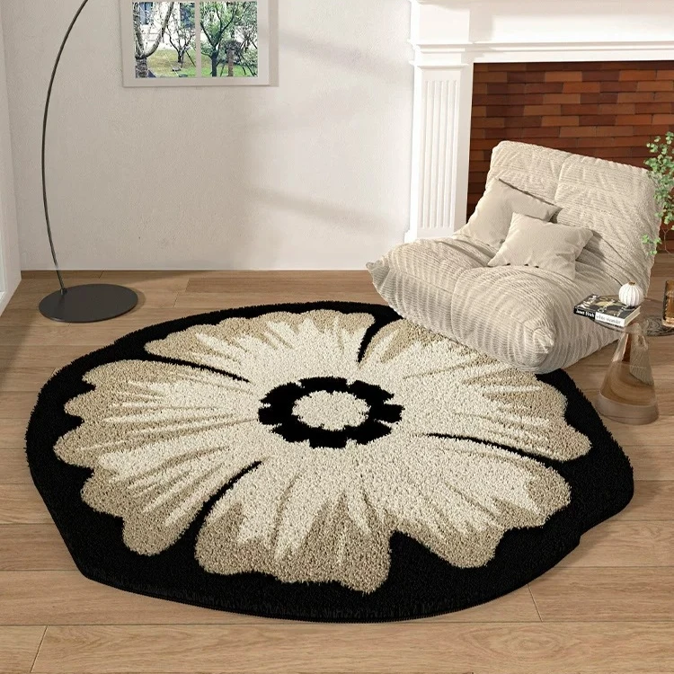 Imitation cashmere round carpet living room dresser cloakroom irregular floor mat bedroom bedside blanket