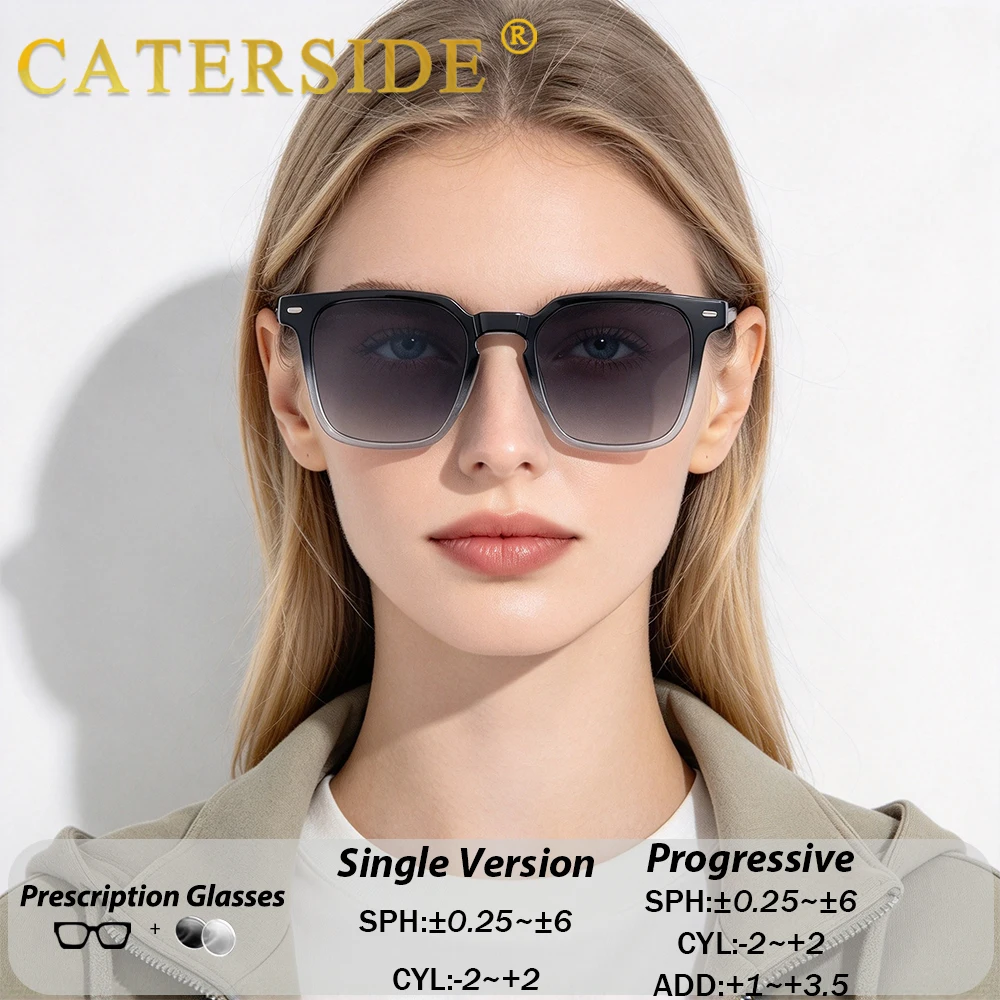 caterside-ミニマリストデザインの男性用メガネ、磁石で装着できる偏光サングラス、女性用運転用メガネ、度付きメガネ（カスタム対応）