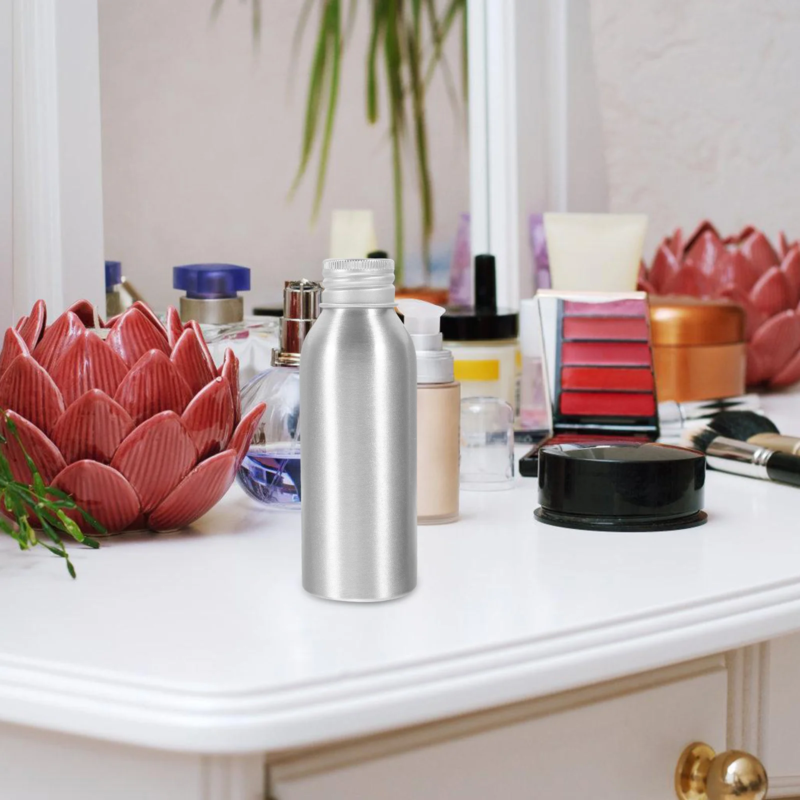 3 conjuntos de garrafa de alumínio recarregável portátil conjunto compacto para viagens óleo essencial shampoo loção dispensador vazio sub garrafa parafuso