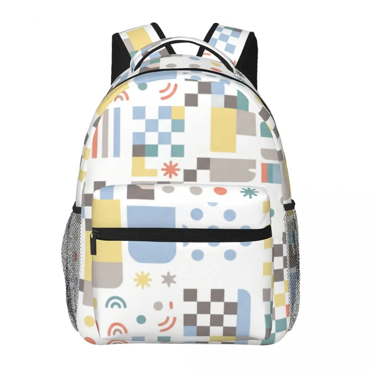 Campus Mochila Backpack Allover Polka Dot Dot Checker Rounded Rectangle Minimal Clean Light Printed Student Bookbag for School