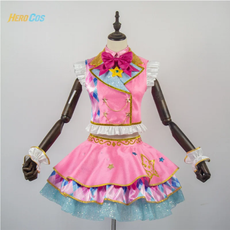 

Aikatsu Nijino Yume Cosplay Costume Pink Lolita Dress Anime Character Prop Halloween Carnival Party HERO Cos