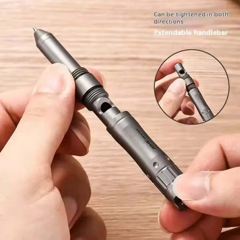 Titanium Alloy EDC Pen With Emergency Whistle Silicone Stylus Tip For Phone Tablet Coach Referee Camping Survival Outdoor Tool - view 3