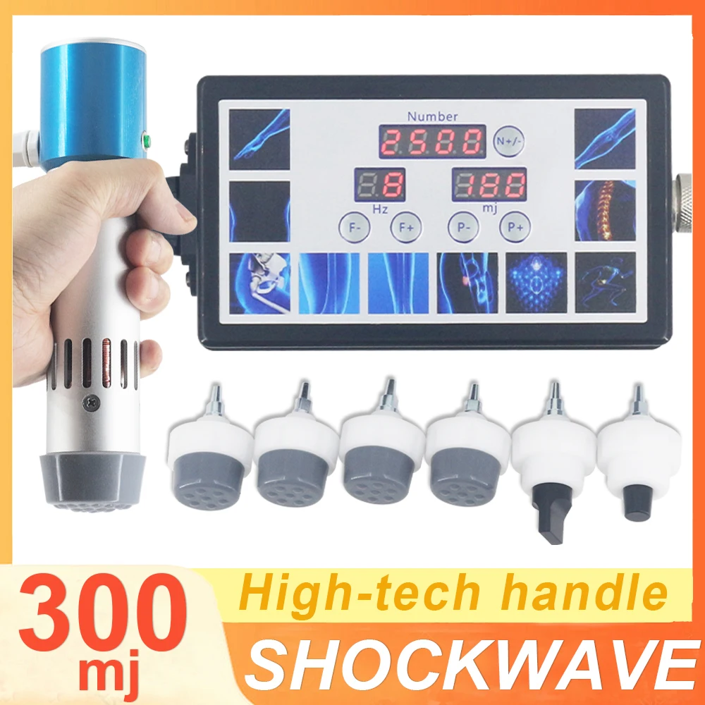 Portable Shockwave Therapy Machine Physiotherapy Shock Wave Equipment Relieve Shoulder And Neck Pain Home Use Massager 300MJ