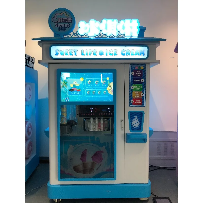 Geavanceerde volautomatische commerciële ijsautomatenfabriek, slimme creditcardbetaling, winkelcentrum, populaire verkoop.