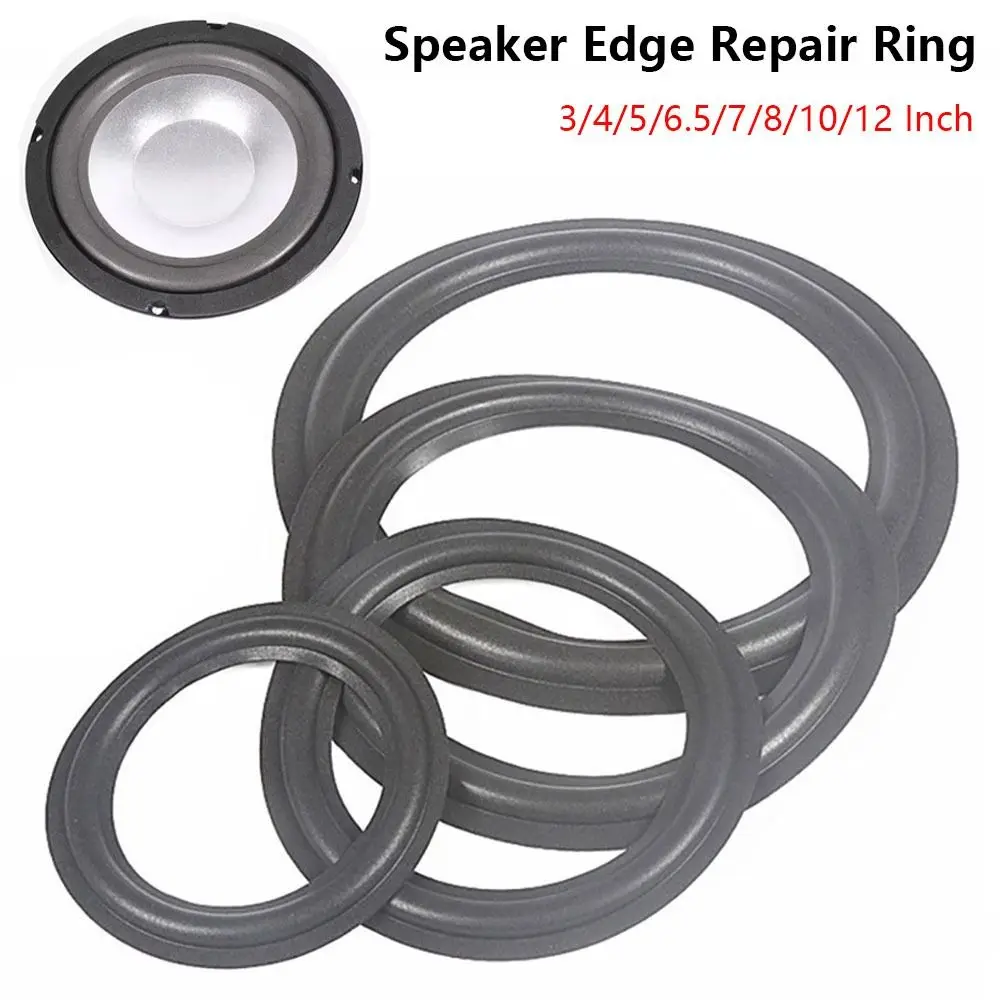 1Pcs Rubber Speaker Edge Repair Ring 3/4/5/6.5/7/8/10/12 Inch Suspensions Surround Subwoofer Repair Foam Folding