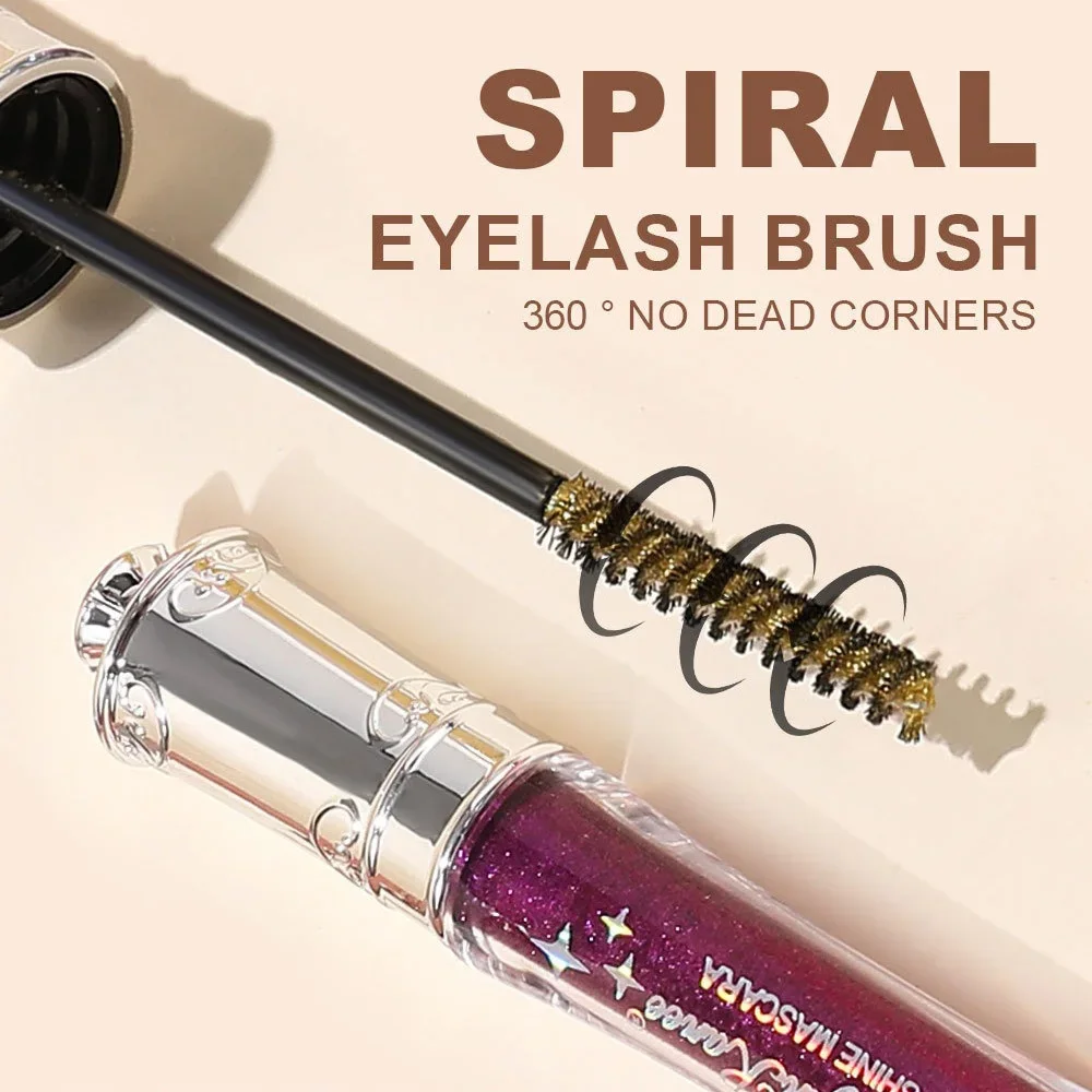 Purple Gold Diamond Mascara Shining Sequins Sweat Proof Glitter Eyelashes Quick Dry Lasting Curling Thick Mascara Shimmer Makeup
