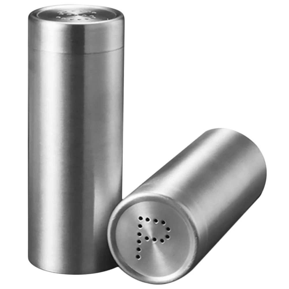 

2Pcs Stainless Steel Spice Shakers for Bbq Kitchen Multipurpose Storage Compact Design with Lid