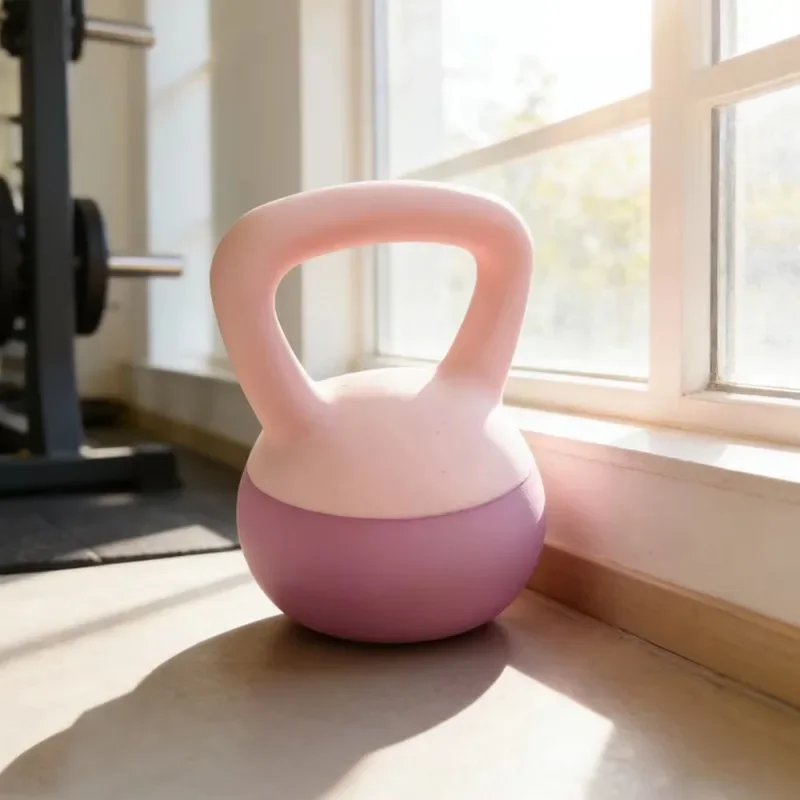 Rubber Protective Base Vinyl Coated Soft Weight Plate Adjustable Kettlebell Set For Home Daily Workout Training