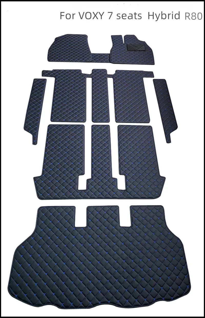 

Good quality, Custom full set car floor mats for Right hand drive Toyota NOAH Hybrid R80 2021-2014 7 8 seats waterproof carpets