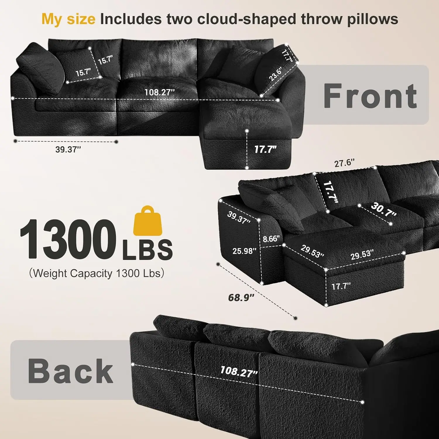 Cloud Sectional Couches, 108