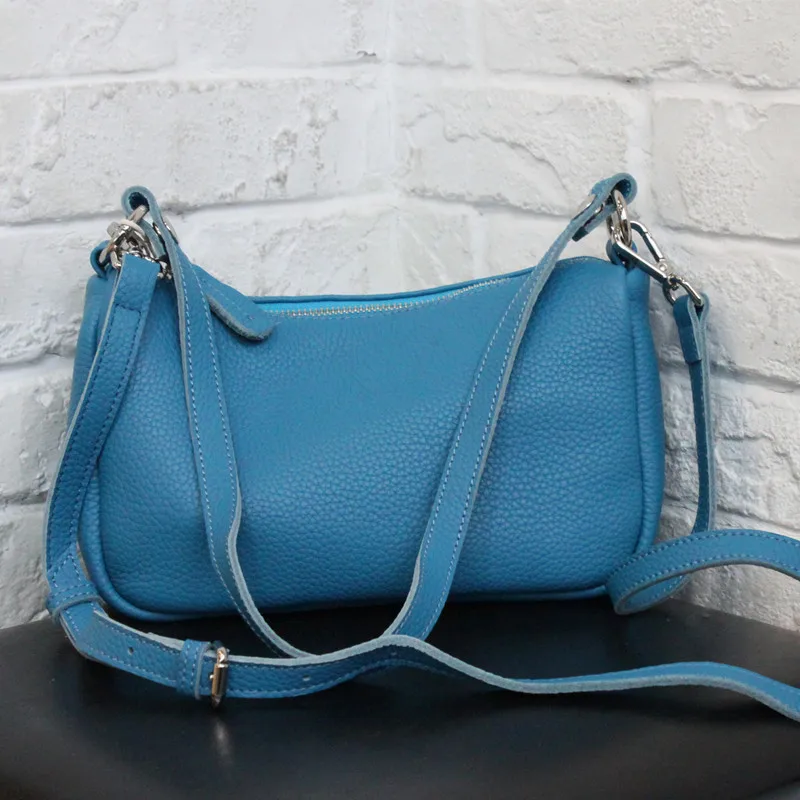 

Candy Color Genuine Leather Shoulder Bag for Women 2025 Trend Solid Color Crossbody Underarm Purse Versatile Day to Night Clutch