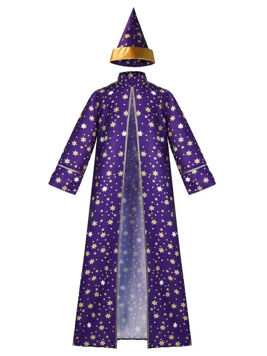 Nouveau loween Costume magique Cosplay longue Robe étoile lune sorcière Performance vêtements fée T ethnique femmes Faion scène tenue