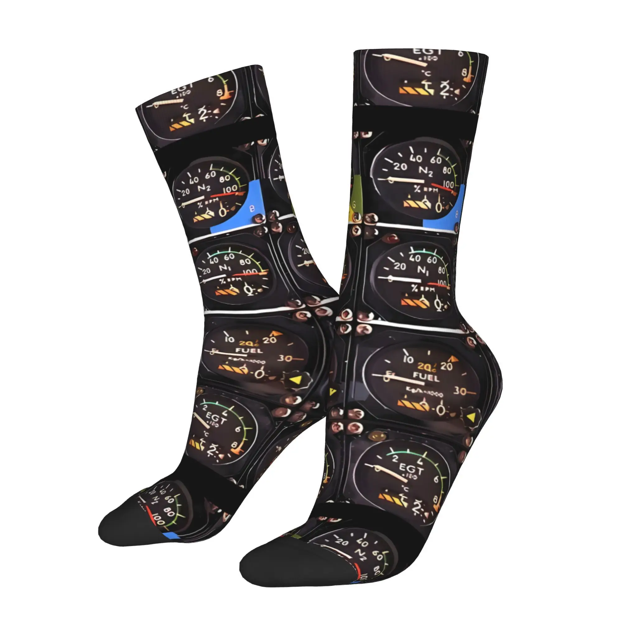 

Aviation Aeroplane Pilot Cockpit Sock Printed Man Polyester Fashion