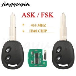 JYQ Remote Car Key 433Nhz ASK FSK ID48 Chip For Chevrolet Aveo Daewoo Spark Matiz Aveo Kalos Barina Key Control Fob RK940EUT