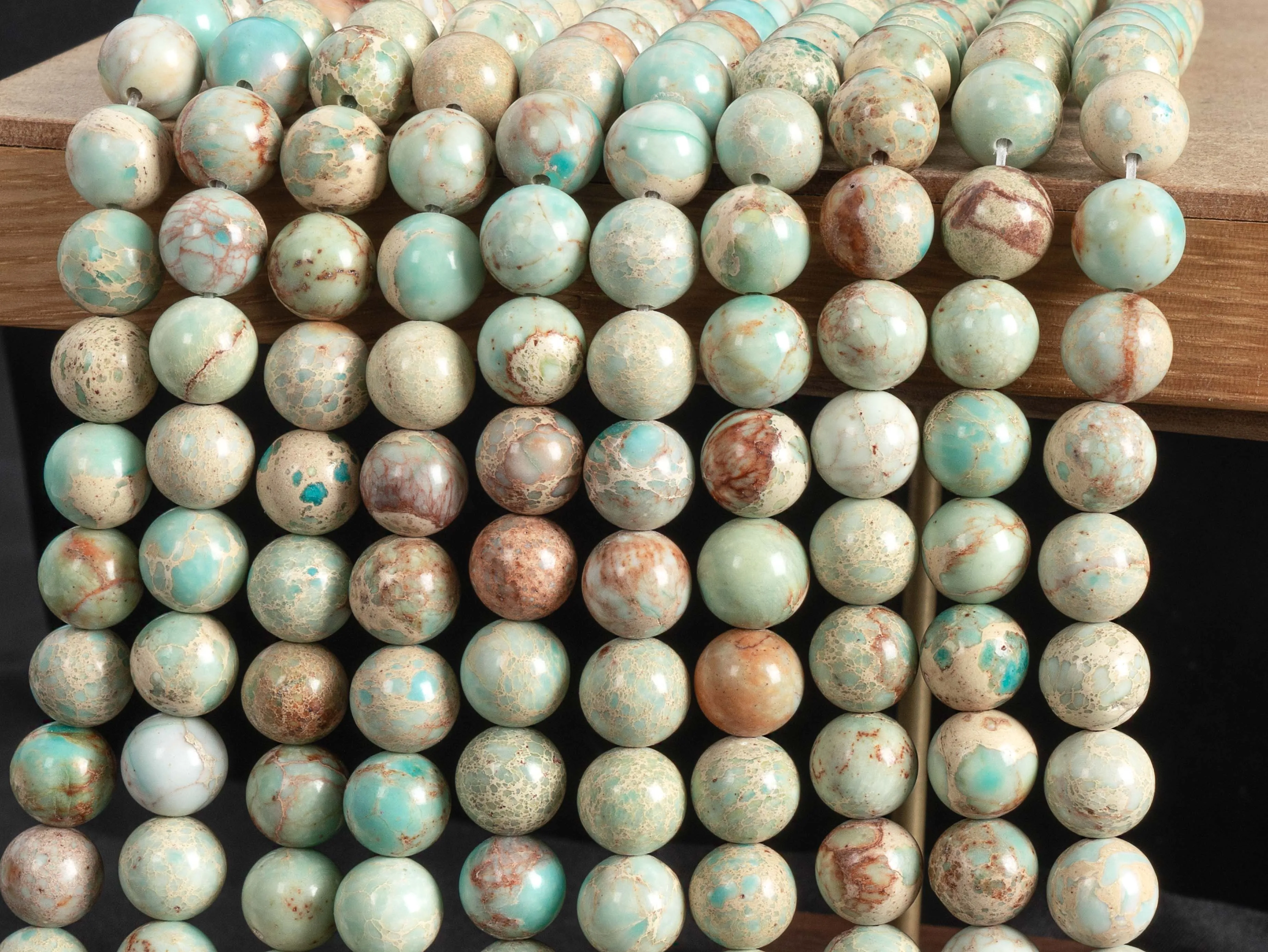 Faint Blue Sea Sediment Imperial Jasper Beads Gemstone Loose Beads Round Shape Size Options  4/6/10mm for Jewelry Making