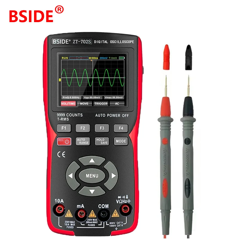 ZT-702S Digital Multimeter Oscilloscope Professional Electrician Tester Voltmeter Current Hz Cap Ohm Meter Handheld Oscilloscope