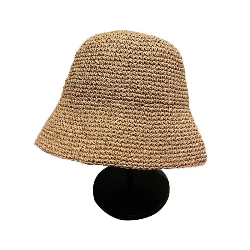 Summer Sun Hat Women Hand Weaving Panama Hat Girls Visor Bucket Fisherman Elegant for Women Beach Straw Hat