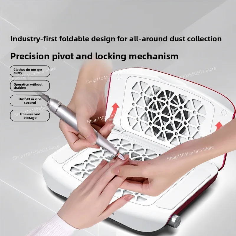 Foldable Dual-Turbine Quiet Vacuum Cleaner – for Nail Salons & Manicure Studios