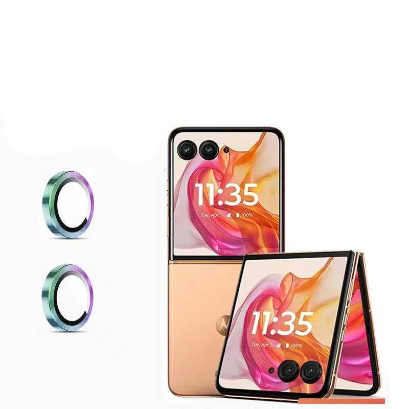 Kit für die Rückkamera: 9H Glas-Schutzfolie für Motorola Moto Razr 60 70 Ultra RAZR 2026 2025, Metall-Objektivrahmenring, Kamera-Schutzfolie – Detail 6