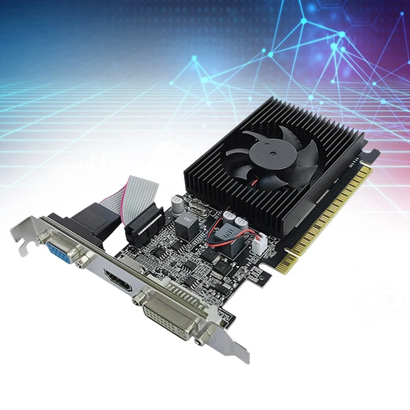 GT210 1GB DDR3 64Bit Kartu Grafis PCIE 2.0 40nm GPU -Kompatibel+VGA+DVI Kartu Video Desktop-A14G