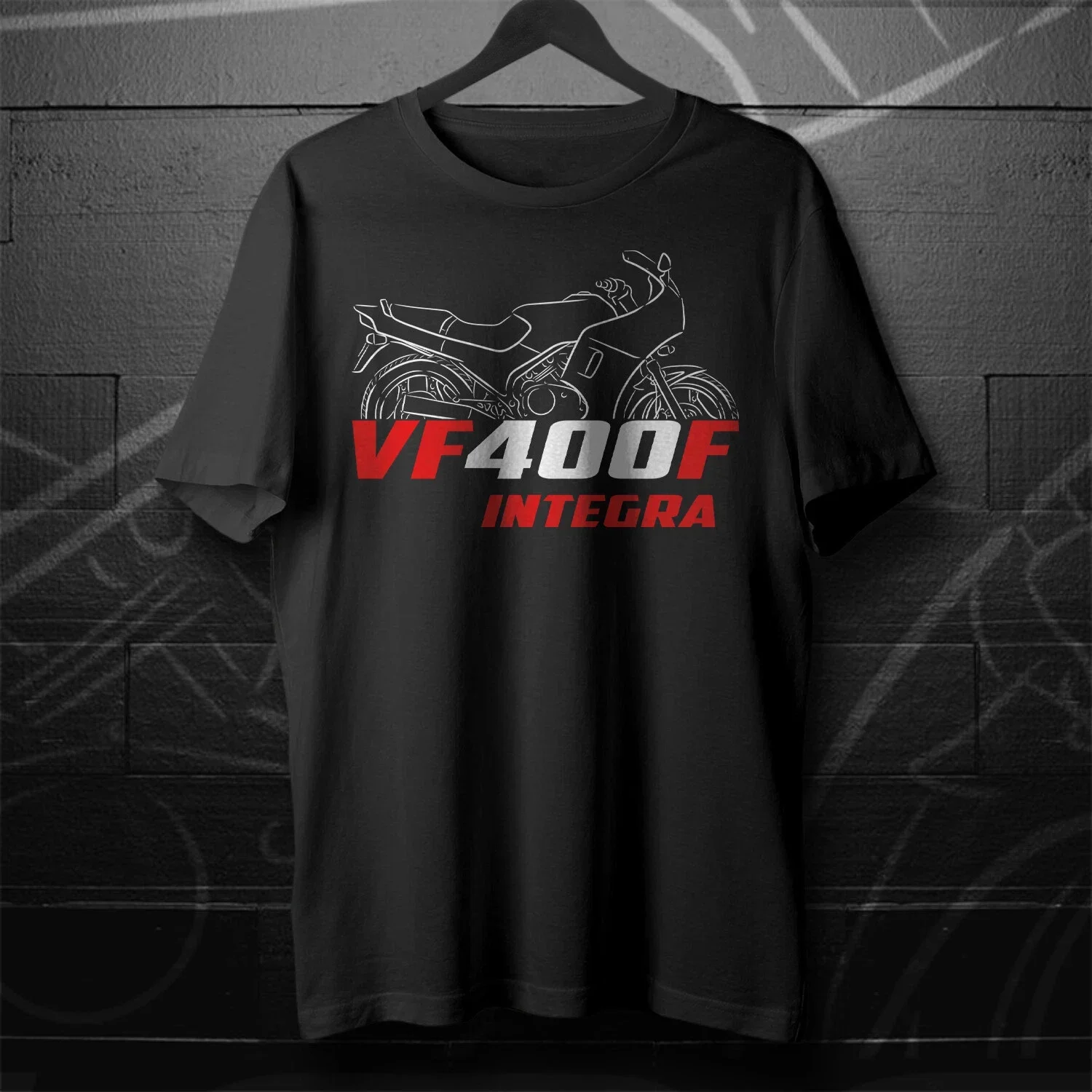 

VF400F Integra 1984 Motorcycle T shirt Graphic Casual Summer Short Sleeves 100% Cotton Cool Tee