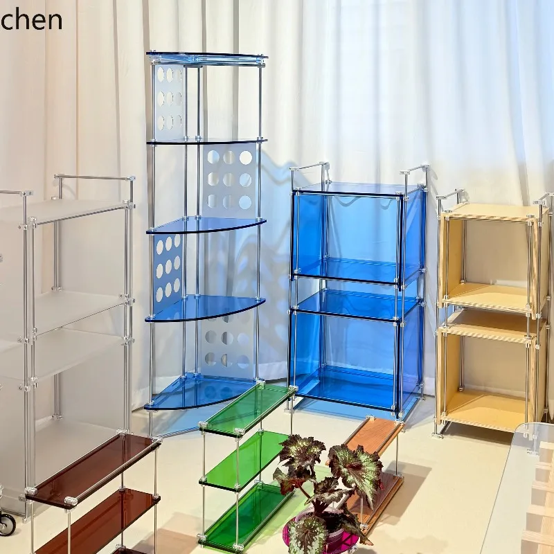 GZ-26  Suspended Metal Solid Wood Bookshelf Magazine Record Cabinet Storage Locker Living Room Sofa Antique Style