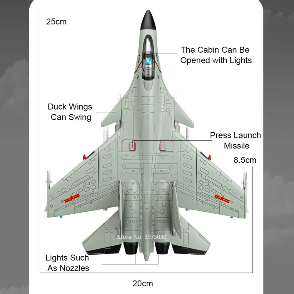 합금 다이캐스트 사운드 라이트 풀백 시뮬레이션 비행기 모델, 소년용 자동차, 스텔스 전투기, 군사 장난감, 항공기 모델, 1/68 J-31