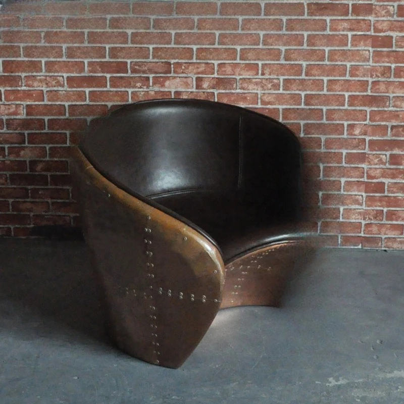 Retro copper aluminum leather rivets belong to Roman chair single sofa chair