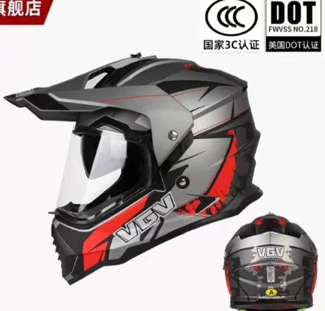 

Lightweight ABS Full Face Motorcycle Helmet DOT ECE Certified Windproof Off-Road Visor SunShield Casco