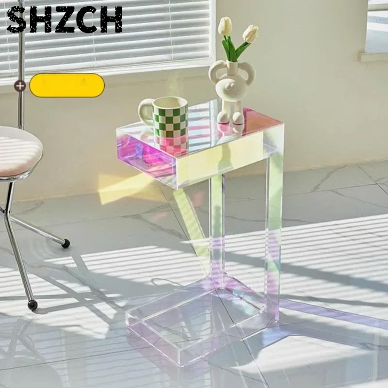 Elevated Charm Hue Coffee Platform Couch Tea Desk Nordic Artistic Lucite Lounge Decor Living Room Furniture