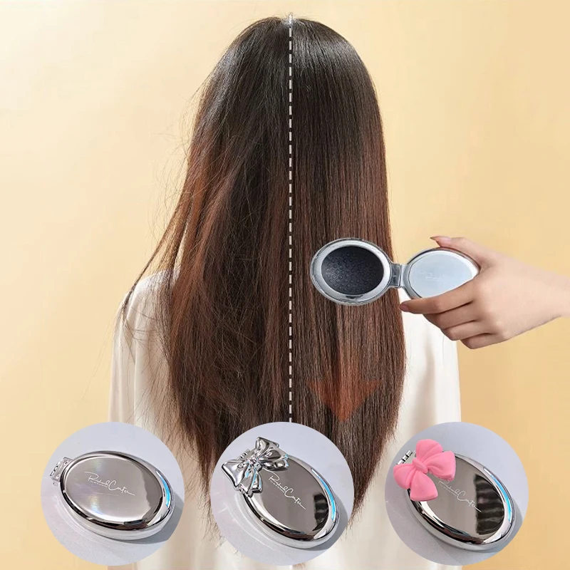

2in1 Folding Hair Brush with Mirror,Mini Pocket Air Cushion Massage Comb,Portable Anti-Static Travel Hair Brush for Women Makeup