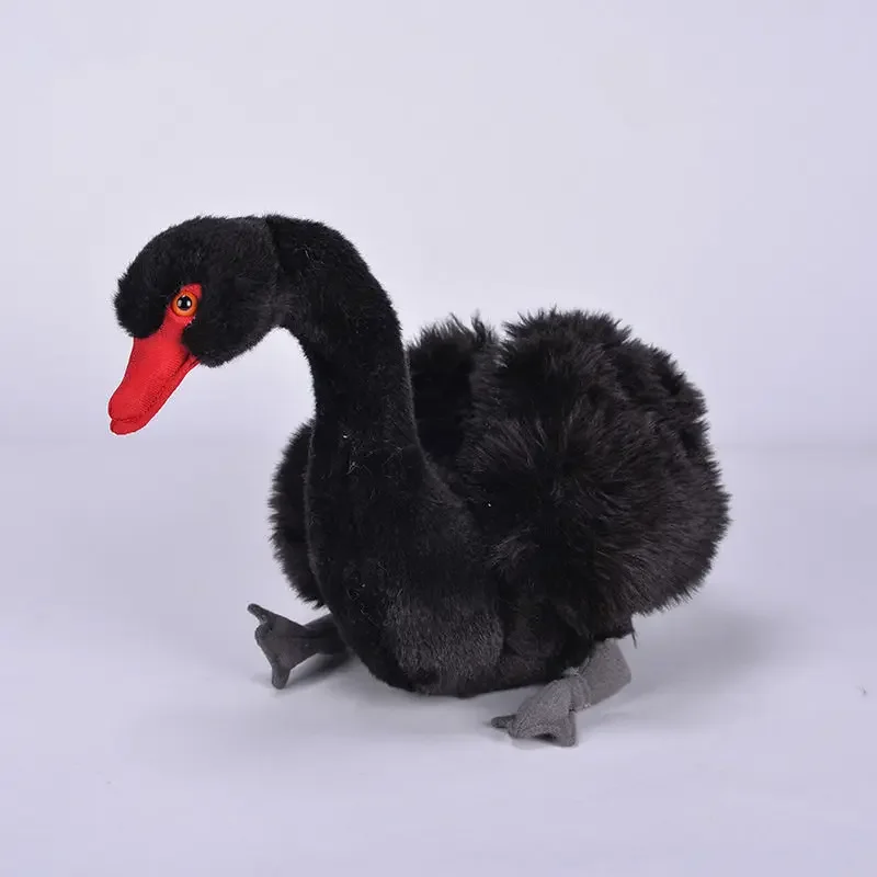 

Zoo 29cm Simulation Lifelike White & black swan goose Stuffed Plush Toy Animals bird doll car room decor ornament Pillow gift
