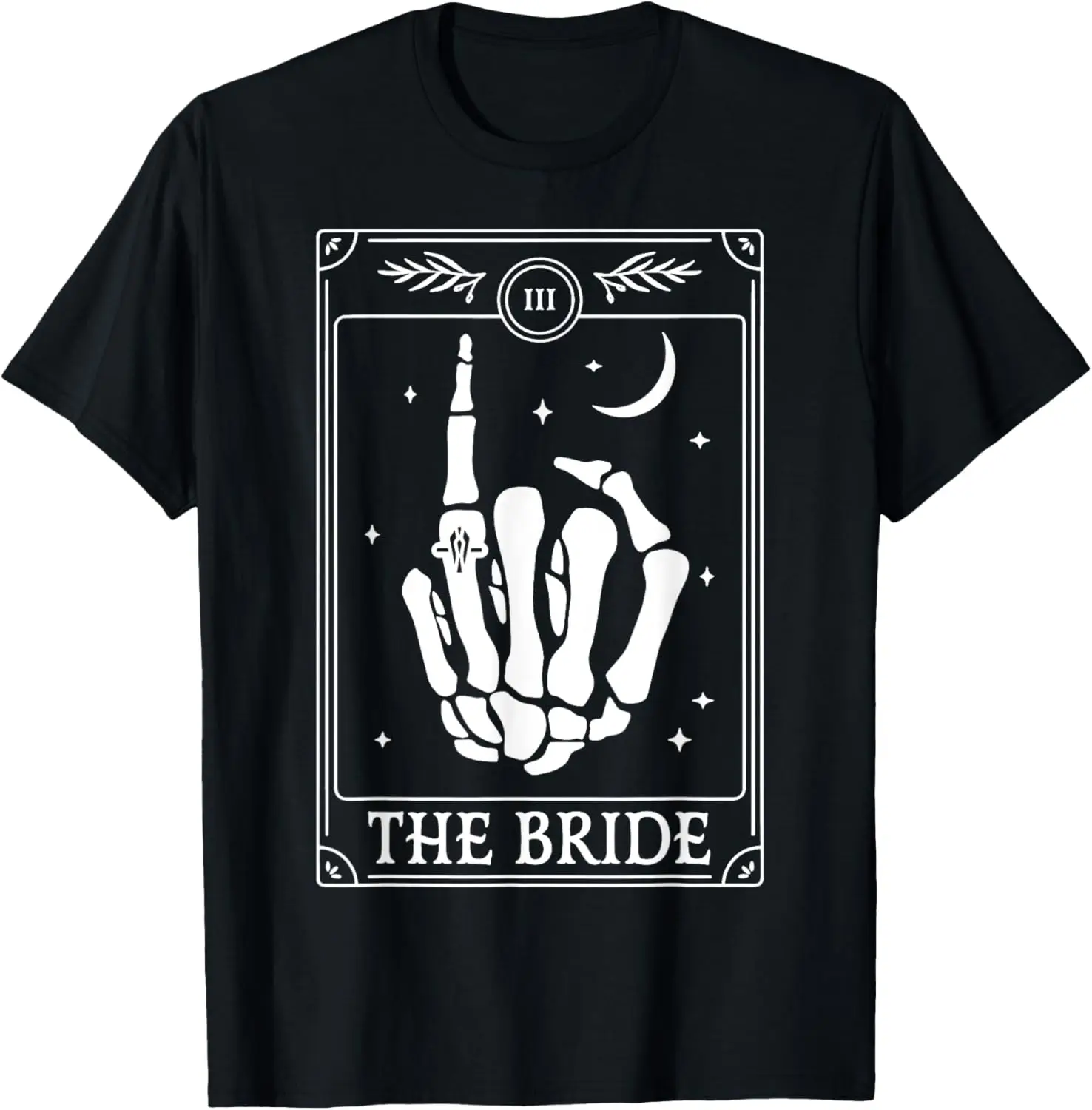 

Невеста Coven Skeleton Hand Готическая свадебная футболка для девичника