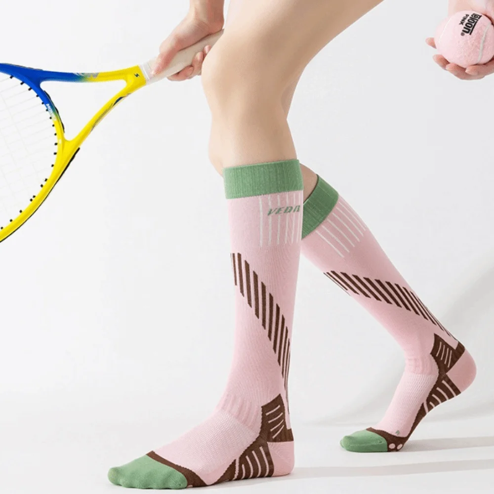 New Non-Slip Compression Socks Sole Support Circulation Knee High Socks Running Cycling Socks Running Athletic