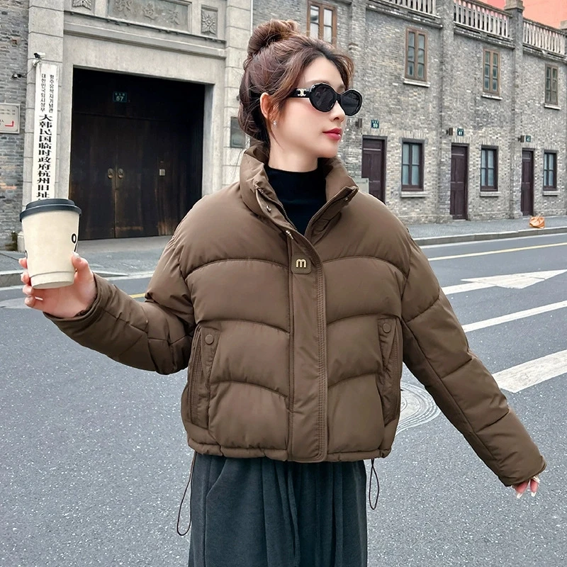 

Women's Winter 2025 New Loose Stand Neck Thickened Short Cotton Jacket Parkas