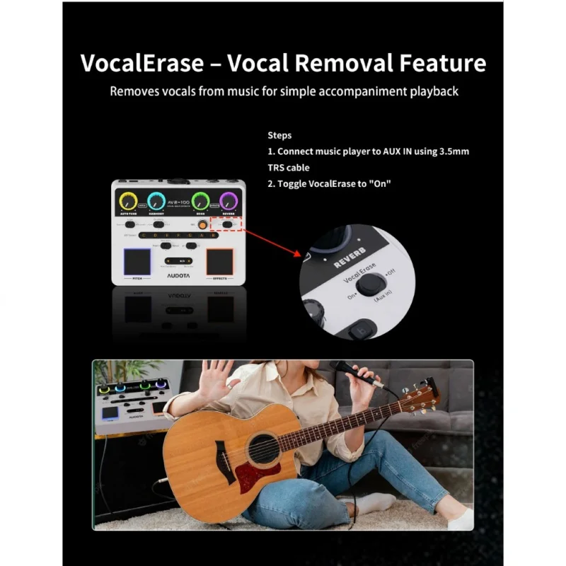 [يشمل ذلك. الضرائب] الغناء مع الغيتار الكهربائي الصوتي معالج صوتي متعدد التأثيرات VocalErase الوئام تأخير ريفيرب تأثير دواسة