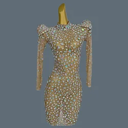 women's Luxury Dinners Sparkly Rhinestone Ball Dress High-quality Sexy Mini Dress Birthday Celebrate Party Queen Wrap Dress Puer