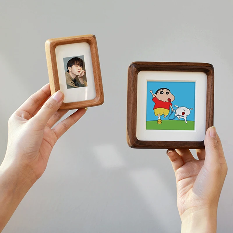 Рамка для фотографий, Гладкая круглая рамка для фотографий из массива дерева, фотография дисплея с ковриком, маленькие рамки для фотографий для стола для малышей