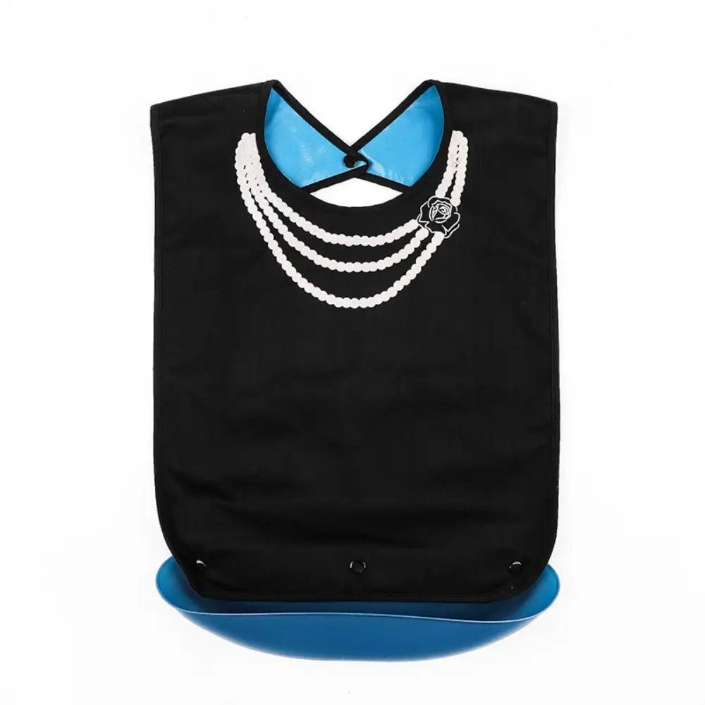 

Fashion Reusable Adult Bibs Leakproof With Removable Crumb Catcher Bib Protectors Anti-oil Nursing Cloth Elderly Eatingtime Tool
