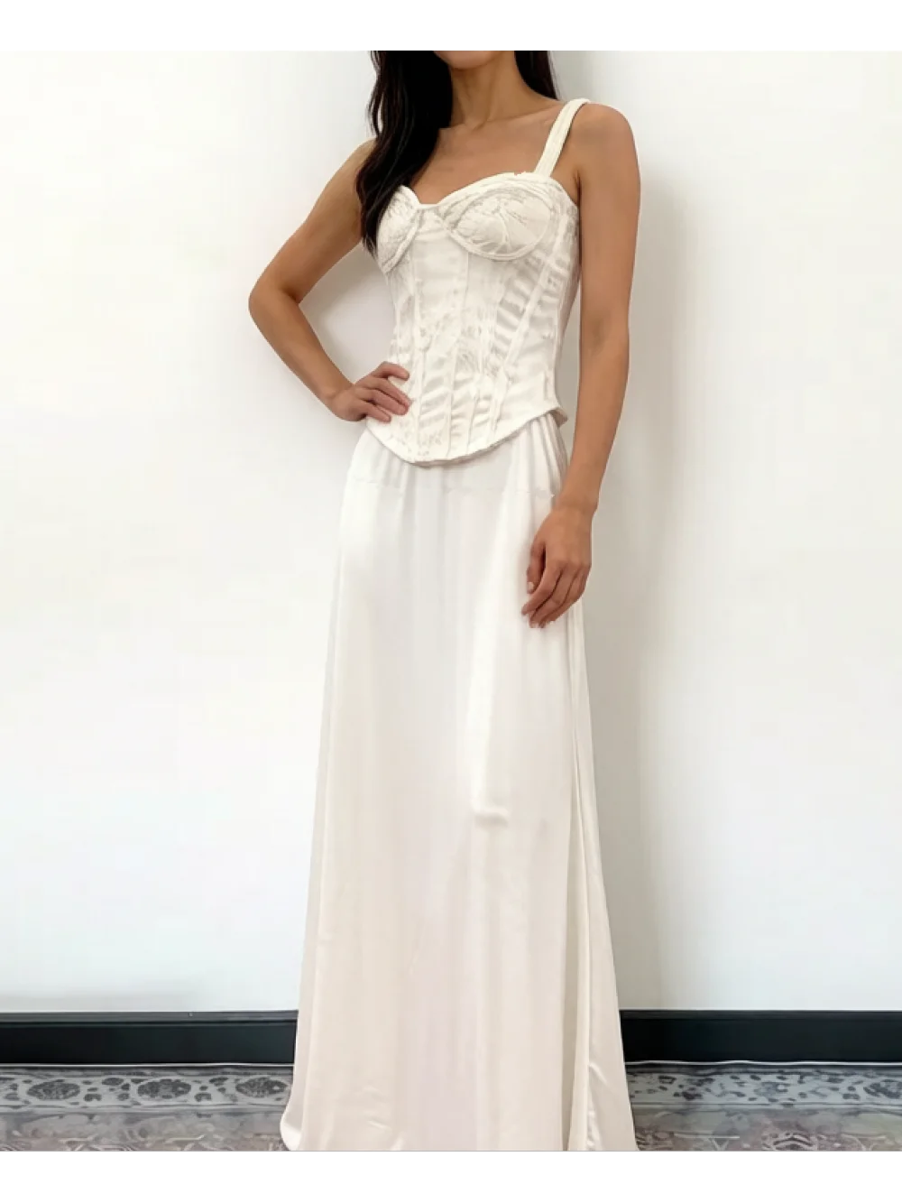026 New Summer Vintage Palace French Strap Top Long Half Skirt Two Piece Set Wedding Ball Party Trendy Elegant Leisure Vacation