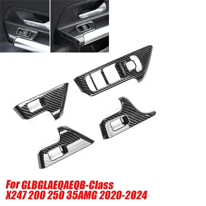 

Practical 4PCS/Set Door Window Button Switch Panel Trims Cover Stickers For Mercedes-Benz GLB/GLA/EQA/EQB-Class X247 2020-2024
