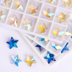 18MM Single Hole Glass Rhinestone Pendant Five Pointed Star Shape High Quality Crystal AB Gemstone for DIY Necklace Accessories