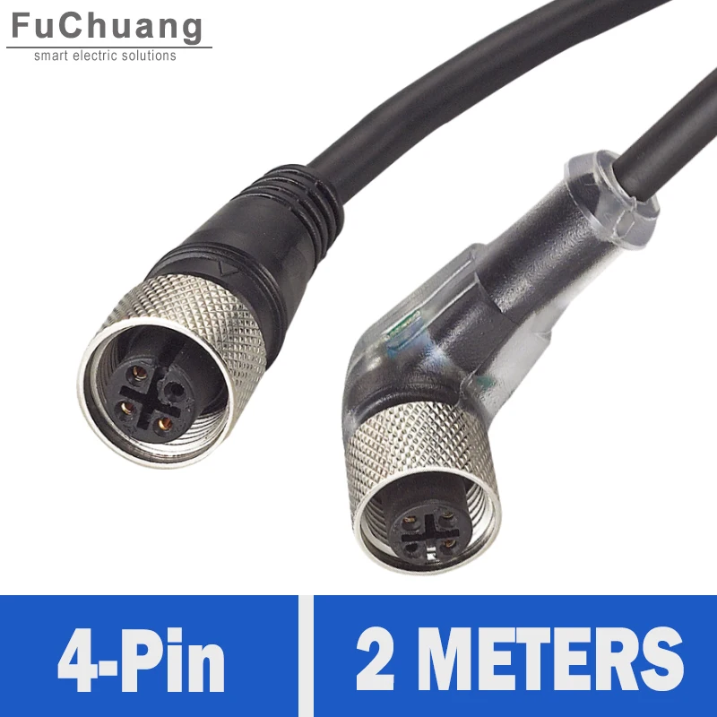 straight type and bend type Aviation plug lead 4-pin 2M cable for LM12 LM18 LM30 Plug-in inductive proximity sensor switch