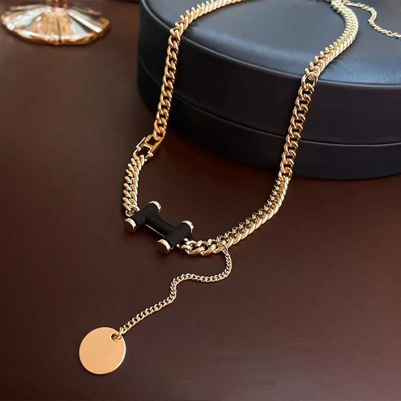 G&D Trendy Minimalist High Quality Gold Color Plated Elegant Alphabets Necklace for Women Jewelry Party Daily Gift Non Tarnish