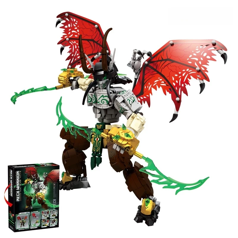 1272+PCS Mech Warrior Mech Building Blocks Set Dragon Wings Action Figure Model Educational DIY Toys for Kids Boys Birthday Gift view 6